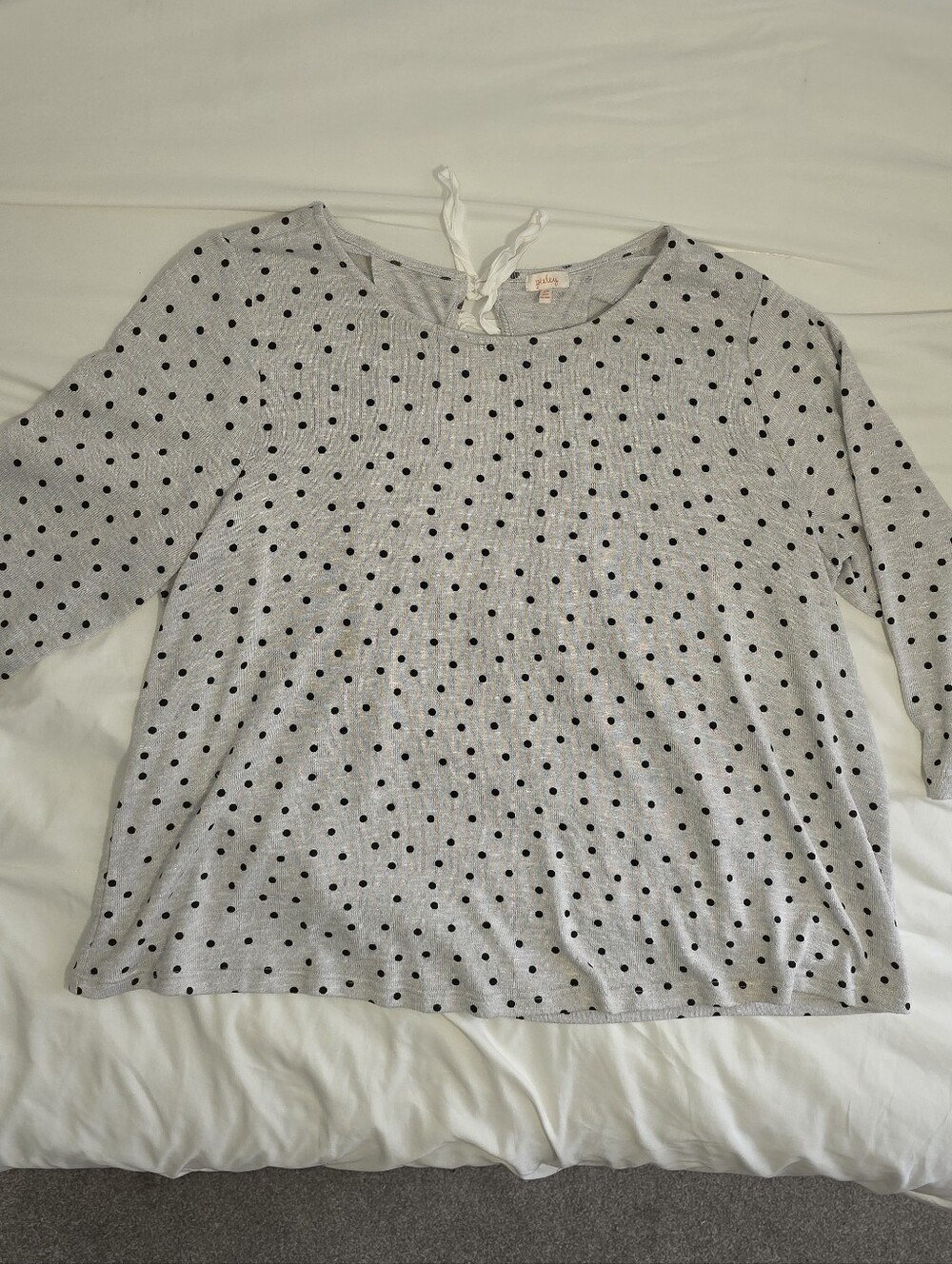Pixley Gray Polka Dot Crewneck Sweater